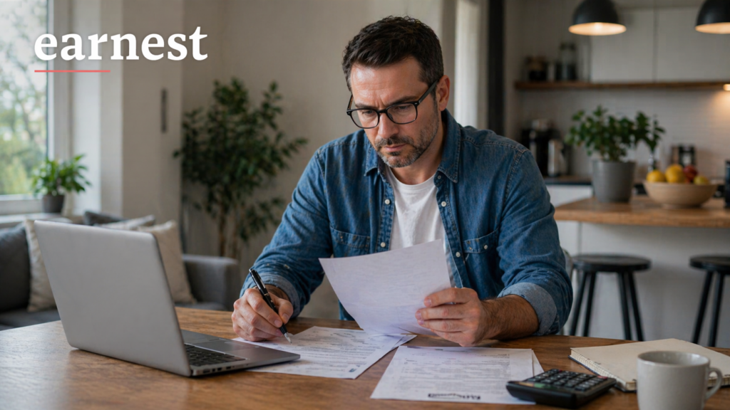 person reviewing finances before selling property